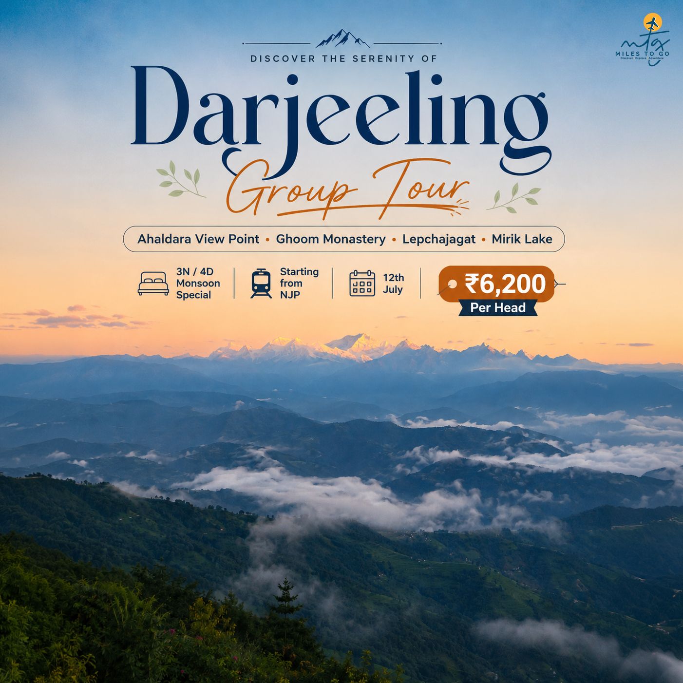 MONSOON SITTONG DARJEELING GROUP TOUR 03 Nights / 04 Days — NORTH BENGAL TRIP PACKAGES tour package